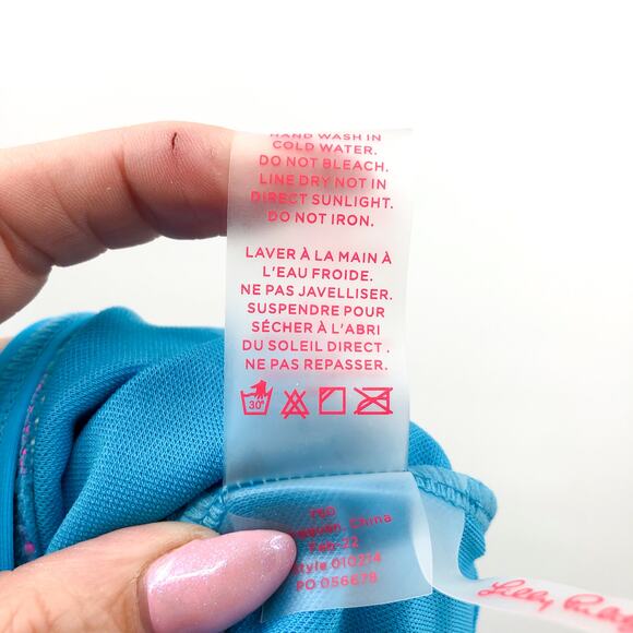 LILLY PULITZER Teslee One-Piece Swimsuit Size 4 Blue Oasis Goddess The Sea NWT - Picture 9 of 11